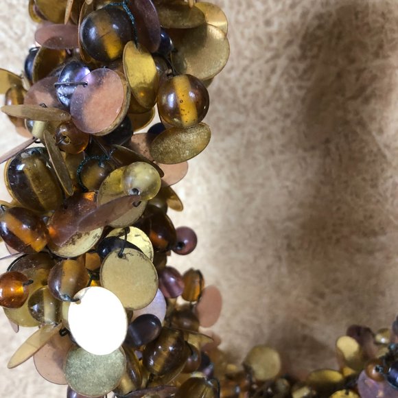 Pier 1 Gold Disc Drapery PepperBerry Beaded Tie Back 24” Set of 2 New NWT - Picture 4 of 6